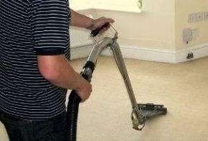 Cleaning living room carpet